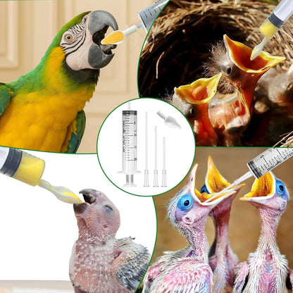 Baby Bird Feeding Syringe Kit – 5 Pack 20ml Plastic Syringe Set, Feeding Tubes and Spoon, Reusable Feeding Syringe for Birds, Rabbits, Kittens and Small Pets