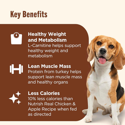 Nutrish Rachael Ray Weight Management Wet Dog Food Premium Paté Real Turkey & Pumpkin Recipe, 13 oz. Can, 12 Count