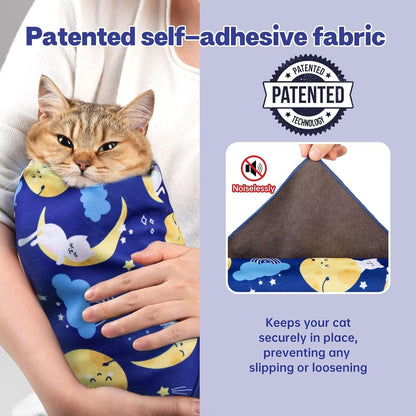 Paw Legend 35.4" Cat Wrap for Grooming Cat Wrap for Cutting Nails Cat Restraint for Nail Clipping Self Adhesive Blanket Restraint Cloth for Cats Within 22lbs