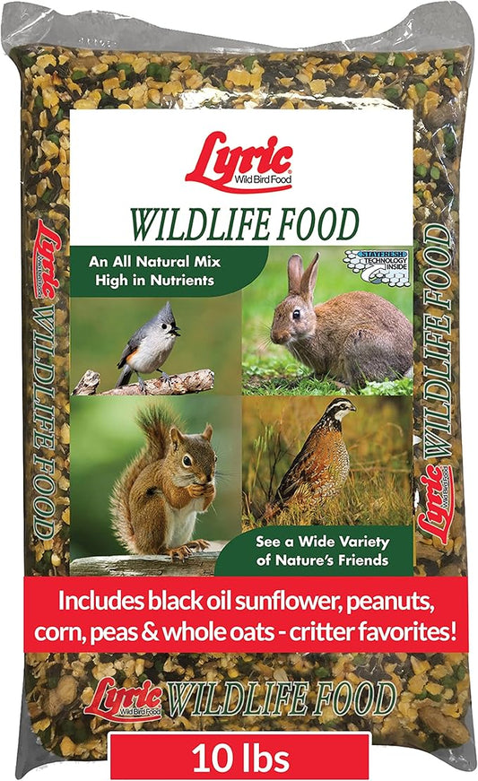 Lyric Wildlife Critter Food for Deer, Squirrels, Turkeys & Rabbits, Wild Bird Seed for Outside Feeders, 10 lb Bag