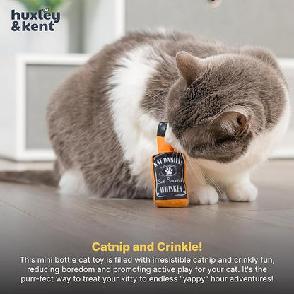 Huxley & Kent Plush Cat Toy - Interactive Catnip Toy for Cats & Kittens - Soft Kitty Toy with Crinkle & Catnip - Fun Indoor Play Toy - Kat Daniels Whiskey