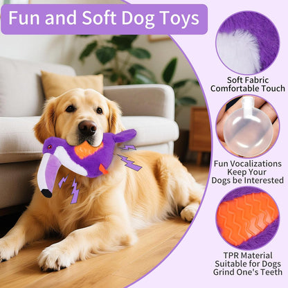 Dog Toys Plush,Squeaky Dog Toys,Cute Tantou Plush Toy for Small Dogs,Soft Stuffed Interactive Chew Toys to Keep Them Busy(Purple)