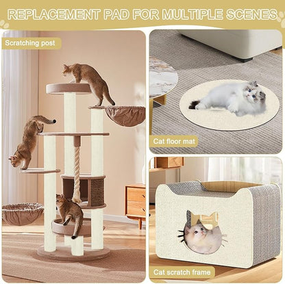 Cat Scratching Mat, 118.5"x15.9" Trimmable Self-Adhesive Cat Scratch Carpet,Couch Protector from Cats Claw, Furniture Corner Protectors for Cats,Indoor Furniture Protection for Chair,Wall,Sofa(White)