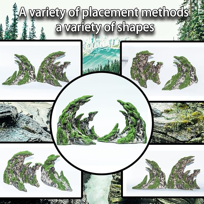 Novelsite Fish Tank Accessories, Aquarium Decorations, Scenery, Rock Ornaments - Create Aquatic Beauty with Premium Aquarium Decorations,14.4" W x 7.1" H x 3.4" D