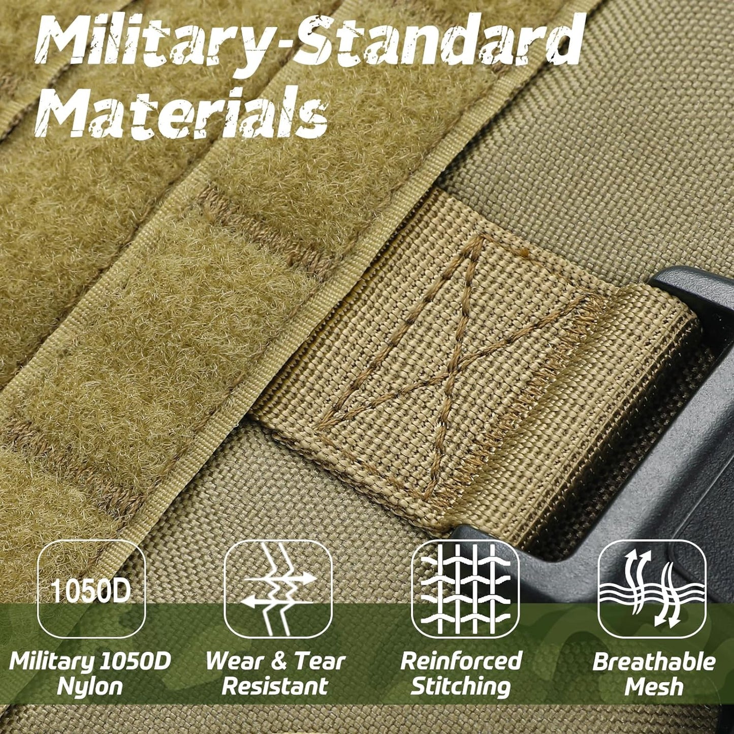 rabbitgoo Tactical Dog Harness for Small, Heavy Duty Pet Harness with Handle, No-Pull Service Vest Small Breed, Adjustable Military Dog Vest for Training Hunting Walking, Brown, S