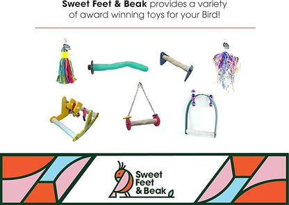 Sweet Feet and Beak Comfort Grip Safety Perch for Bird Cages - Pedicure Perch for Birds to Keep Nails and Beaks in Top Condition - Safe Easy to Install Bird Cage Accessories- L 13"