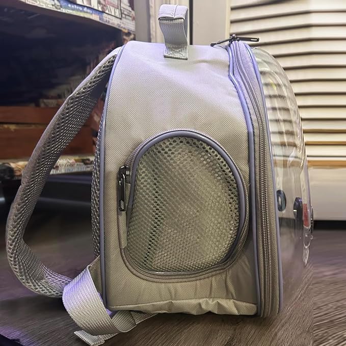 Portable Travel pet Backpack Carrier Small Animal Travel Bag for Hamster, Guinea Pig, Bird, Cat, Rabbit, Pink (Black)