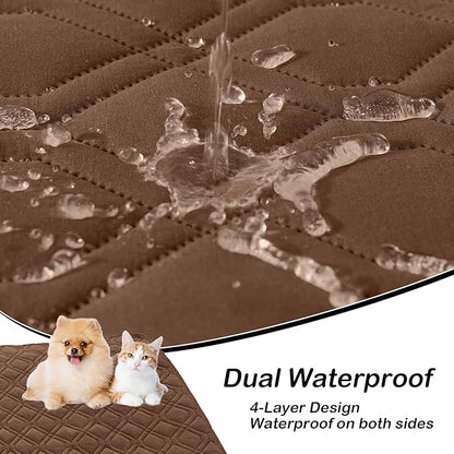 hyha Waterproof Dog Bed Blanket, Soft Pet Blankets, Waterproof Couch Cover for Dogs, Reversible Sofa Covers Washable for Furniture (30x53 Inch, Chocolate/Brown)