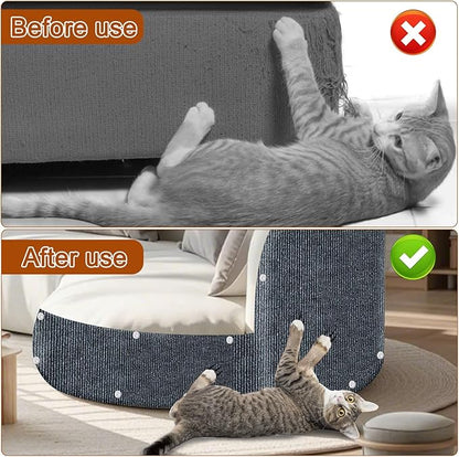 Cat Scratch Mat,118.5"x15.9" Trimmable Self-Adhesive Cats Scratch Carpet,Couch Protector from Cats Claw, Cat Scratch Furniture Protector, Indoor Furniture Protection for Chair, Wall,Sofa(Dark Gray)