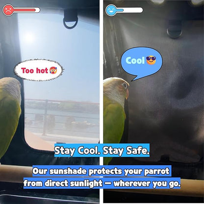 Birds Day Bird Carrier Backpack-Parrot Travel Cage with 2PCS Perch and Food Bowl, Stainless Steel Tray (Sky Blue)