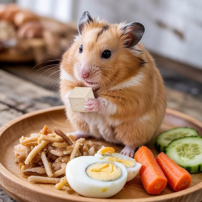 16 PCS Fruity Balsa Wood Chew Animal Toy for Rabbits Natural Chew Blocks for Hamster Chinchilla Guinea Pig,Molar Treats Snack for Small Animals Teeth Care (20x20x20mm)