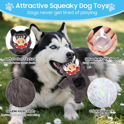 Bzonsmart Dog Squeaky Toys.5 Pack Crinkle Value Bundle .Soft Non-Shedding Puppy Toys & Self-Play Teething Toy for Dogs, Cute Pet Supplies .Dog Toys for Chewers, Small, Medium & Large Dogs