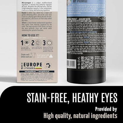 Clear Eyes Solution Set 6in1 Multi-Functional Pure Mist and Stainless Look Clay Mask - Tear Stain Remover, Eye Cleaner - Eye Care Ear Care Grooming Treatment for All Dogs and Cats Eyes