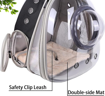Cat Backpack Carrier, Space Capsule Astronaut Clear Bubble Front Extension to Carry Transport Cat Small Puppy Bunny, 20 Pounds Cat Bookbag