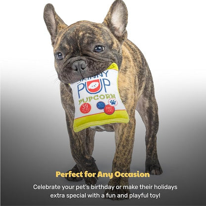 Huxley & Kent Funny Dog Toy w/Squeaker – Power Plush Squeaky Dog Toys for Small, Medium & Large Dogs – Soft Stuffed Animal for Indoor Play & Fetch - Skinny Pup, Small