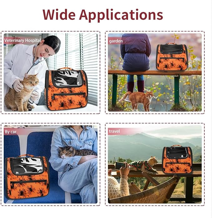 Airline Approved Soft Sided Pet Carrier, Spiders3 Pet Travel Bag for Cats & Dogs, Durable, Breathable Pet Travel Bag for Airplane, Car & Train