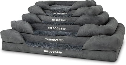 The Dog’s Bed, Medium Grey Faux Fur, Memory Foam, Pain Relief: Arthritis, Hip & Elbow Dysplasia, Post Surgery, Lameness, Supportive, Calming, Washable Cover
