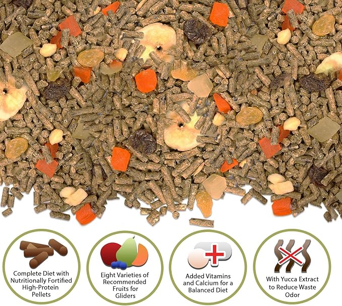 Exotic Nutrition Glider Complete 18 lb | Natural Fruit Bits | Sugar Glider Food