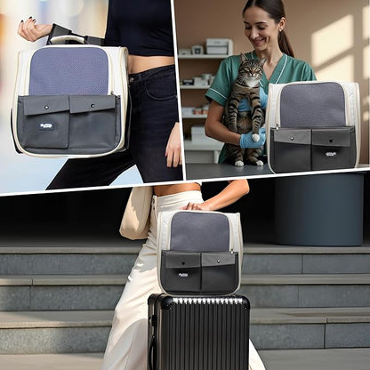 Cat Backpack Carrier – Airline Approved Dog Carrier for Small Dogs, Cats & Pets – Ventilated Backpack Pet Carrier for Travel, Hiking, Vet Trips – Soft Sided Puppy Carrier Bag with Padded Straps