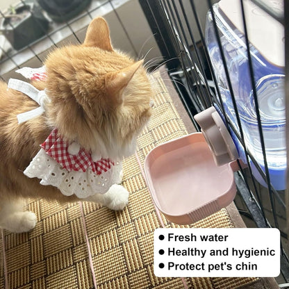 35oz Rabbit Water Bottle, Pet Hanging Automatic Water Dispenser for Small Animal Ferret Guinea Pig Chinchilla Dog Cat (Cage Grid Spacing 1.1''-2.1'') (Blue-Pink)