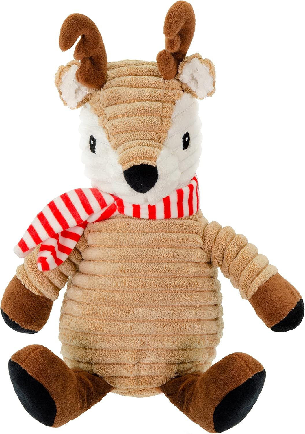 Giftable World Holiday Plush Pet Toy Fun for Christmas Designs with Squeaker Dog Chew Toy (9" Reindeer w/Scarf)