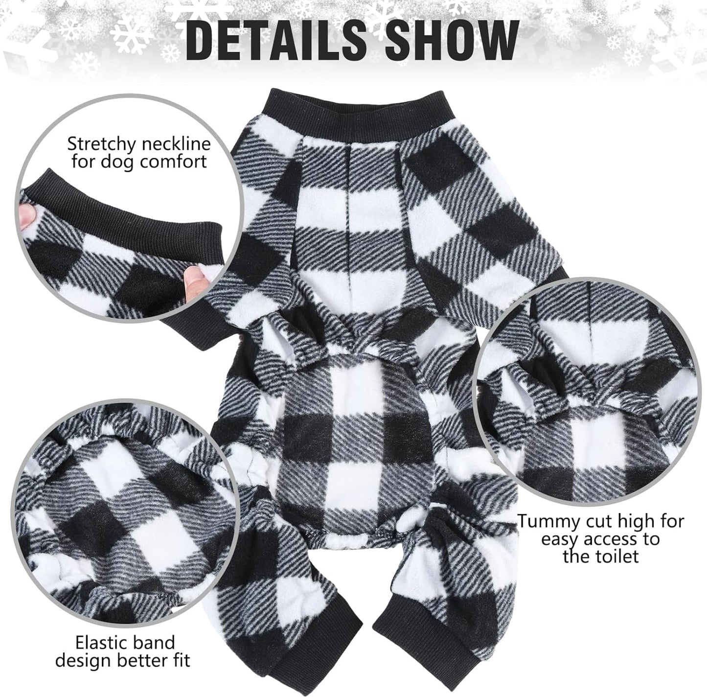 SCENEREAL Dog Pajamas for Small Medium Large Dogs Soft Pet Sweater Clothes Warm Puppy Onesie Outfits for Doggie Winter Christmas - Dog Jammies Pjs