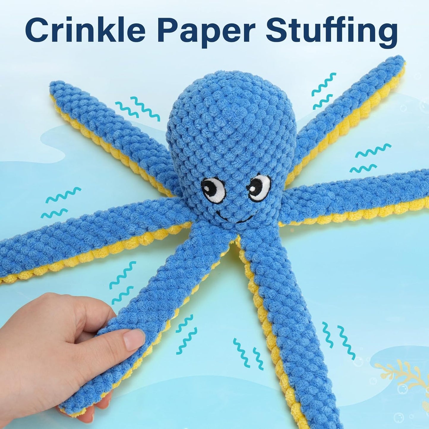 Prime Pets Dog Toys, 5 Pack, Plush Dog Squeaky Toys, Assortment Bundle Ocean Animal Pet Toy for Small Medium Large Dogs, Stuffed Puppy Chew Toy, Doggy Birthday Gift