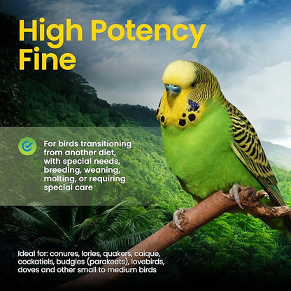 Harrison's Bird Foods High Potency Maximum Nutritional Formula for Small to Medium Birds, Certified Organic Non-GMO Pet Bird Food, Vet-Developed, Suitable for All Life Stages, 2.27 kg/ 5 lb