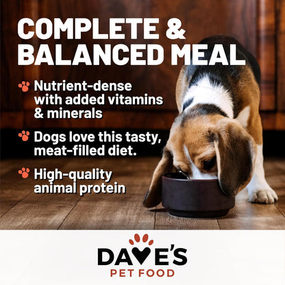 Dave's Pet Food Grain Free Wet Dog Food (95% Chicken & Beef), Made in USA, Limited Ingredients, Added Vitamins & Minerals, 12.5 oz Cans (12 Pack)