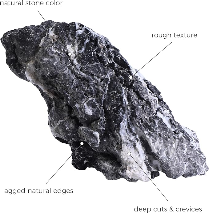 2-8 Inches Natural Seiryu Stone 5 PCS Aquarium Rocks for Aquascaping, Aquarium Landscaping, Terrariums, Fish Tank Decoration, Vivariums, Paludarium, Reptile and Amphibian Enclosures