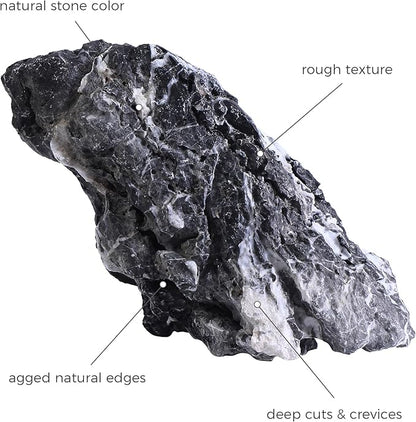 2-8 Inches Natural Seiryu Stone 5 PCS Aquarium Rocks for Aquascaping, Aquarium Landscaping, Terrariums, Fish Tank Decoration, Vivariums, Paludarium, Reptile and Amphibian Enclosures