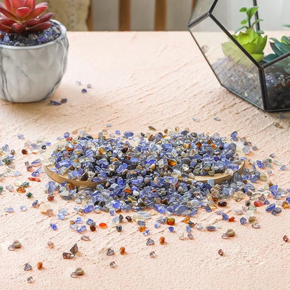 T4U Crystal Chips Tumbled Polished Natural Agate Gravel Stones 1LB - Decorative Pebbles Bulk, Mini Polished Rocks Pieces for Crafts, Vases Filler, Succulent Plants, Aquarium Gravel Rocks