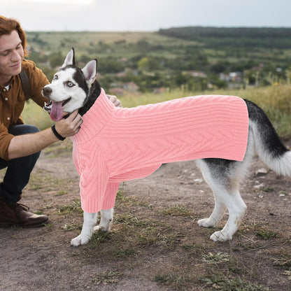 ASENKU Extra-Large Dog Sweater, Dog Sweaters for Extra Large Dogs, Pet Sweatshirt Apparel Turtleneck Pullover Winter for Doberman, Great Dane (Pink, 3XL)