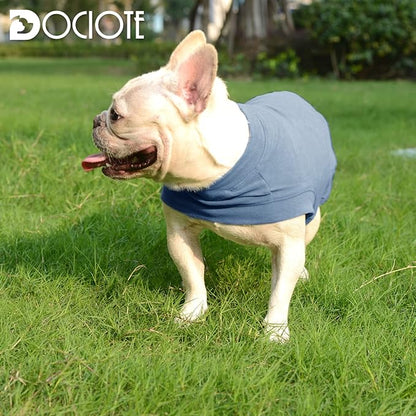 Dociote Soft Fleece Dog Sweatshirt - Warm Pet Sweaters for Small/Medium Dogs & Cats - Comfortable Winter Clothes (Grey-Blue, Medium)