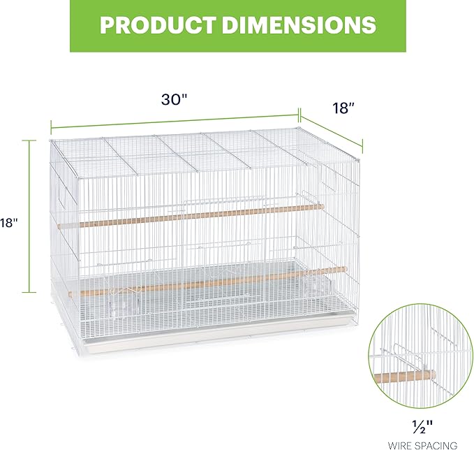 Prevue Pet Products Flight Cage Metal Steel Bird Crate, Multi-Bird Home Stackable Cage for Birds, Home Crate for Extra-Small Pet Parakeets, Finches, and More, White