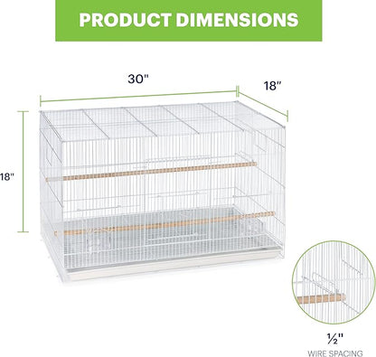 Prevue Pet Products Flight Cage Metal Steel Bird Crate, Multi-Bird Home Stackable Cage for Birds, Home Crate for Extra-Small Pet Parakeets, Finches, and More, White