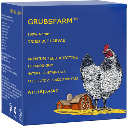 Premium Chicken Treats 1LB - Non-GMO & 85X More Calcium Than Meal Worms - Molting & Laying Supplement - BSF Larvae Treats for Layer Hens, Ducks Wild Birds