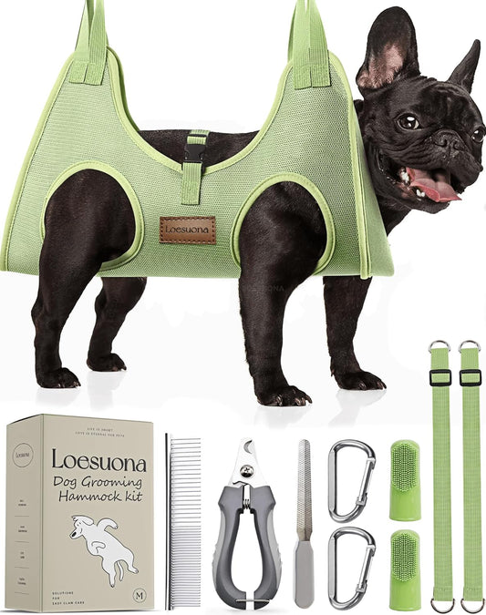 Dog Grooming Hammock – for Dogs Cat Grooming Hammock,Dog Sling for Nail Trimming with Dog Nail Clippers for Small Dogs,Dog Hammock for Nail Trim,Dog Hanging Harness for Nail Trimming