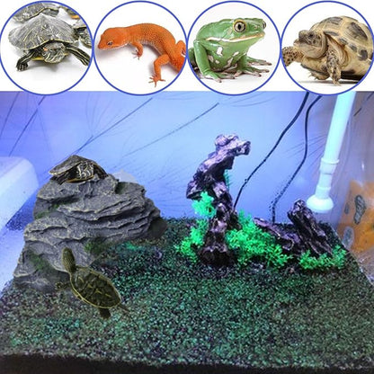 PINVNBY Basking Platform for Turtles Tortoise Dock Resin Resting Rock Reptile Habitat Climbing Ornament Floating Ledge Aquarium Decoration with 2 Pcs Suction Cups for Frogs, Newts,Lizard(3 Pcs)