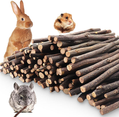 Apple Sticks,Premium Wooden Chew Stick Toys,250g Natural Apple Sticks for Guinea Pigs,Rabbits,Hamsters,Gerbils,Chinchillas and Small Rodents