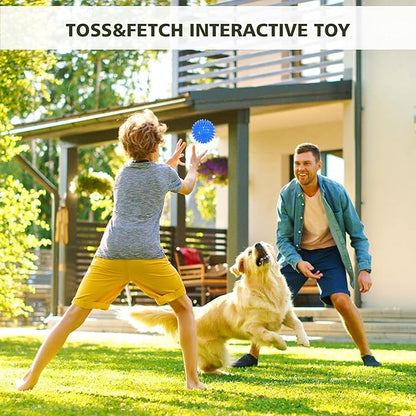 Petizer 3-Pack 3.5" Squeaky Dog Toy Balls - Floating Pool Balls, Spiky Interactive Fetch Toys for Puppy, Chew Toys - Safe, BPA Free