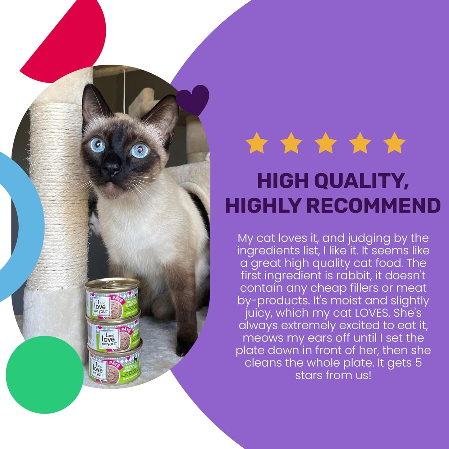 I and love and you Wet Cat Food - Whascally Wabbit Pâté - Rabbit Recipe, Grain Free, Filler Free, 3oz Pack of 24 Cans