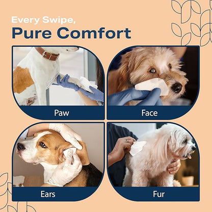 Pet Wipes for Dogs and Cats Plant Based – Unscented (Pack of 400) Dog Wipes for Paws and Butt - Deodorizing Non Toxic Dog Wipes, +12 Additional Travel Wipes