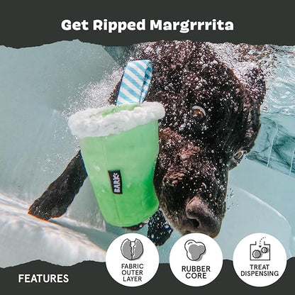 Barkbox Get Ripped Margrrrita Super Chewer Tough Dog Chew Toy for Aggressive Chewers, Plush Cover with Rubber Core - 2 Toys in 1 – Two Layer Treat Dispensing Dog Toy for Large Dogs