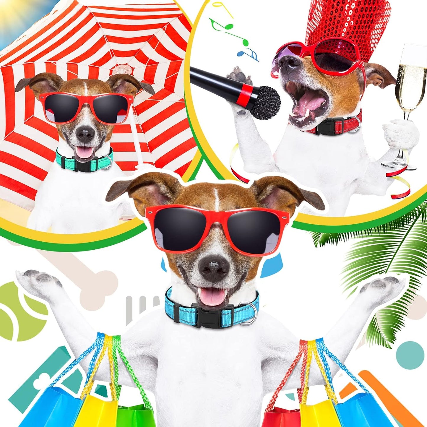 Sanwuta 12 Pcs Reflective Puppy Dog Collars Bulk for Litter Dogs Adjustable Safety Nylon Collars with Locking Buckle Soft Padded Breathable Puppy Collar for Cats Pets(Small)