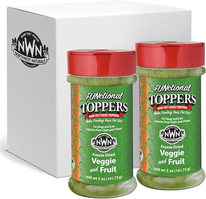 Northwest Naturals Freeze-Dried Veggie & Fruit Functional Topper - for Dogs & Cats - Healthy, Limited, Human Grade Ingredients, All Natural, Proudly Made in USA, 5 Oz (Pack of 2)