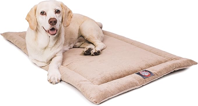Majestic Pet Dog Crate Mat - Machine Washable Soft Plush Pet Bed Pad for Crates & Kennels USA Crafted 24"x18" Villa Pearl