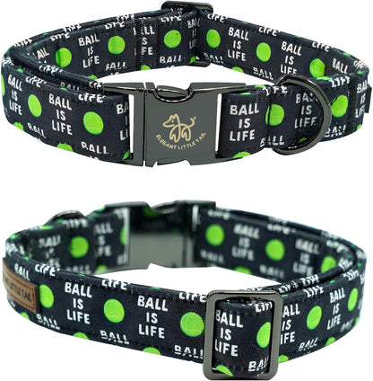 Elegant little tail Dog Collar, Holiday Pet Collar Boy Dog Collar Durable Dog Collars Ball Print Soft Pet Gift Adjustable Dog Collar for Small Medium Large Dogs