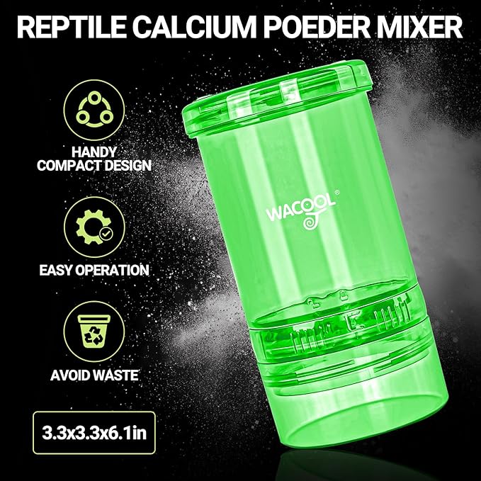 Cricket Calcium Powder Mixer for Reptiles, Cricket Feeder with Calcium for Reptiles, Reptile Calcium Duster Cricket Food for Reptile Bearded Dragon Gecko Terrarium Tank Accessories