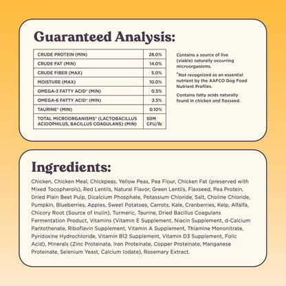 Bundle x Joy Golden Probiotic Dog Food Dry, Chicken, 4lb Bag, Allergy and Gut-Friendly Adult Kibble for Digestive Health with Cage-Free Chicken, 20 Plant Based Superfoods, Beef and Grain Free